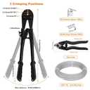 TooTaci 1/8 Stainless Steel Cable, 100ft 1/8 Wire Rope with Wire Rope Crimping Tool and Cutter, 77 Strands Aircraft Cable for Deck Railing, Clothesline, Shade Sails, String Light