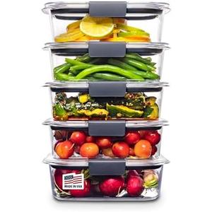 Rubbermaid Brilliance Food Storage Containers BPA Free Airtight Lids Ideal for Lunch Meal Prep & Leftovers Set of 4 (3.2 Cup)