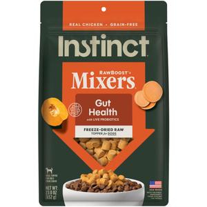Instinct RawBoost Functional Mixers, Freeze Dried Dog Food Topper, Grain-Free, Real Chicken - Gut Health, 23 oz. Bag (EXP 03/07/28)