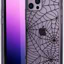YESPURE for iPhone 14 Pro Max Halloween Case,Black Spider Web Halloween Designed Crystal Clear Soft TPU Anti-Fall Anti-Scratch Shockproof Protective Phone Cover 6.7 inch - Spider Web