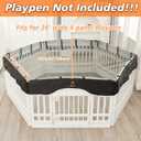 PJYuCien Dog Playpen Mesh Top Cover, Fits 36 Inch 6 Panels Regular Hexagonal Plastic Exercise Pet Pen, Telescopic Buckles Connections, Black (Note: Only Cover, Fence Not Included)