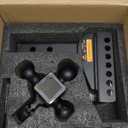 Adjustable Trailer Hitch -Drop Hitch -Tri Ball Mount with Hook (1-7/8'', 2''&2-5/16''), Fits 2-Inch Receiver, 6'' Drop/Rise 12,500 LBS GTW Tow Hitch, 3 Ball Hitches for Trucks, RV, Camper etc