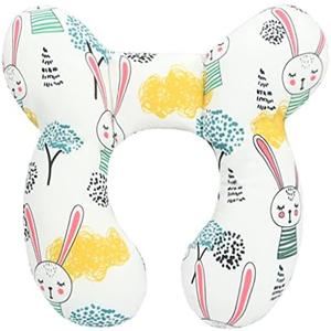 vocheer Baby Travel Pillow(Upgraded), Head and Neck Support Pillow for Pushchair, Car Seat,Stroller, Bouncer, Cotton(Rabbit)