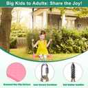SELEWARE Heavy Duty Swing Seat Replacement for Kids, 2-Pack Outdoor Swing Set Accessories with Adjustable Ropes & Snap Hooks, Plastic Playground Swing for Backyard, Tree, Indoor Play (Black & Pink)