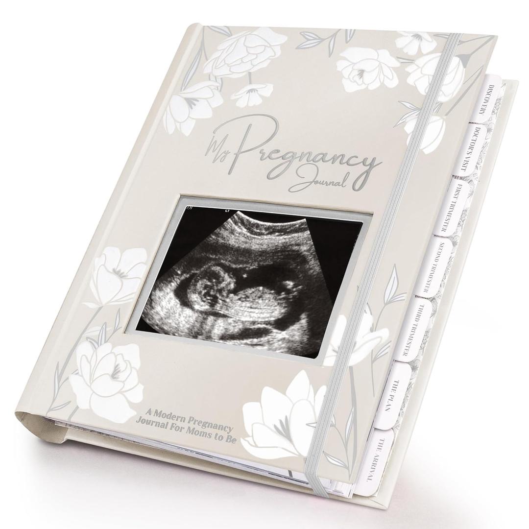 Pregnancy Journal, Pregnancy Announcements - 80 Pages Hard Cover Baby Books For Mom To Be Gift, Baby Memory Book Keepsake, Gender Reveal Gifts For New Moms, Shower & Registry (Clay)