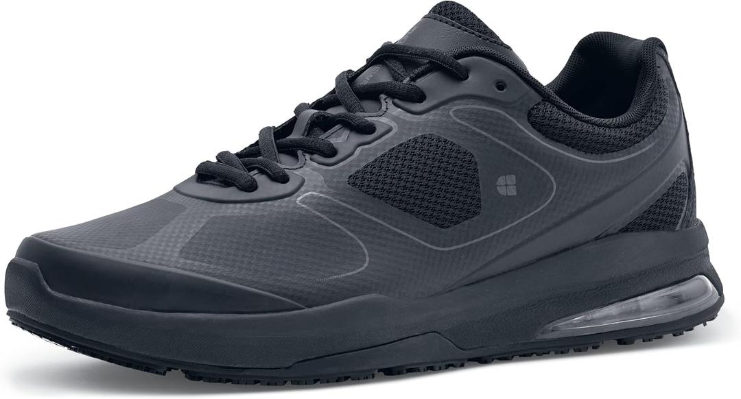 Shoes for Crews Men's Slip-Resistant Work Sneakers - Comfortable, Non-Slip Shoes for Men in Food Service, Healthcare, Retail, Maintenance - Evolution II, Size 11 Black