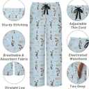 Mens Pajama Pants Soft Lightweight Lounge Sleep Pants, PJ Bottoms with Two Pockets (Blue, L)