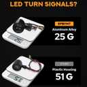 4-LED Bullet Turn Signals Mini Motorcycle Blinkers, Universal 10mm Mounting Hole, Front Rear Indicators Compatible with Honda, Kawasaki, Suzuki, Yamaha, Harley, Bobber, Chopper
