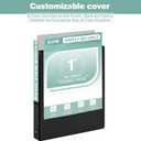 SUIN Basic 1-Inch 3-Ring-Binder, Customizable Clear View Cover, for US Letter Size 8-1/2 x 11'', Perfect for Office/School (Black - 48 Packs)