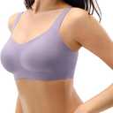 Seamless Bras for Women, Wireless Supportive Bra Comfortable No Underwire Full Coverage Push Up Bra Plus Size (M)