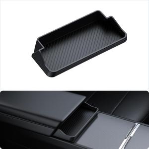 BASENOR 2026 Tesla Model Y Model 3 Center Console Sunglasses Holder, Armrest Key Card Phone Holder Storage Box Key Interior Accessories for 2025 2026 Model Y Juniper 2024 2025 Tesla 3 Highland