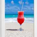 24x36 Frame Rustic White, Distressed 36x24 Picture Frame, Art Pic Hanging Poster Frame, 24 by 36 Gallery Family Concert Portrait Wall Photo Frame Anniversary/Birthday/Wedding/Thank you/Christmas Gift