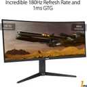 ASUS TUF Gaming 34 1440P 1500R Curved Monitor (VG34VQL3A) - QHD (3440 x 1440), 180Hz, 1ms, Extreme Low Motion Blur, Freesync Premium Pro, 125% sRGB, DisplayHDR 400, Height Adjustable 
