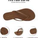 MOAILAOZI Flip Flops for Women With Memory Foam Insole Support,Soft Fabric Fits Comfortably Lightweight Sandals, Non-Slip Durable Beach Slippers Slip On Thong Cushion Flat Dressy Brown Size 6