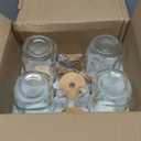 24 oz Mason Jar Cups with Handles, Wide Mouth Iced Coffee Cup with Bamboo Lids & Straws, Large Glass Bottle Mug Drinking Jars Tumbler for Smoothie Cold Water Juice Party Beverages, Set of 4