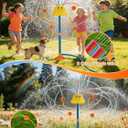 VATOS Water Sprinkler Outdoor Yard Toy for Kids, Smile Face Rainbow Splash Toy with 8 Wiggle Tubes 4 Nozzle, Backyard Lawn Water Sprinkler, Summer Family Games, Fun Water Toys for Kids 3-8 Boy Girl