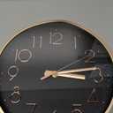 DAXSMY Wall Clock - 10 Inch Silent Non-Ticking Modern 3D Wall Clocks Battery Operated - Decorative Clock for Kitchen, Home Office, Bathroom, Bedroom(Black)