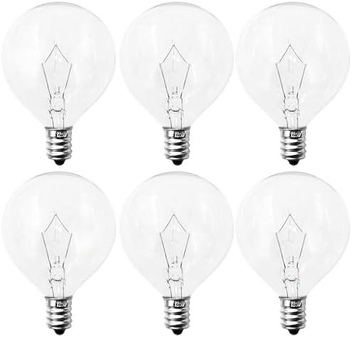 40 Watt E12 Candelabra Base Round Bulbs,G50 Light Bulbs for Full Size Scentsy Warmer,Ceiling Fans With Lights,Chandelier,Decorative Vanity Lights,Sconce,120V Globe G16 1/2 Bulb,2700K Warm White , Only 4 pack