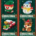 Christmas Building Blocks Decor Set Santa Tree Gift