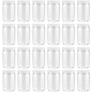Smart Solutions Clear Plastic Mason Jars (18 oz 24 pack) | With Screw-On Airtight Lids | Refillable | No BPA | Perfect for Crafts, Herbs, Slime, Food & Liquids | Made in USA