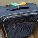 BAGSMART Underseat Carry On luggage Airline Approved, 16-inch Small Softside Underseater Travel Suitcase with Spinner Wheels Overnight Bag Small Rolling Carry-on for Women Men Weekender, Navy Blue