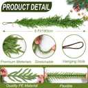 6 Ft Christmas Norfolk Pine Garland Real Touch Artificial Faux Greenery Christmas Garland Decorations for Home Mantle Table Fireplace Stairs Door Indoor Outdoor Holiday Decor