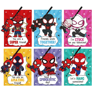 Dyatgerttide Valentines Day Gifts for Kids, Set of 24 Valentine Cards with Keychains for School Classroom Gift Exchange, Valentine's Day Party Favors for Girls Boys