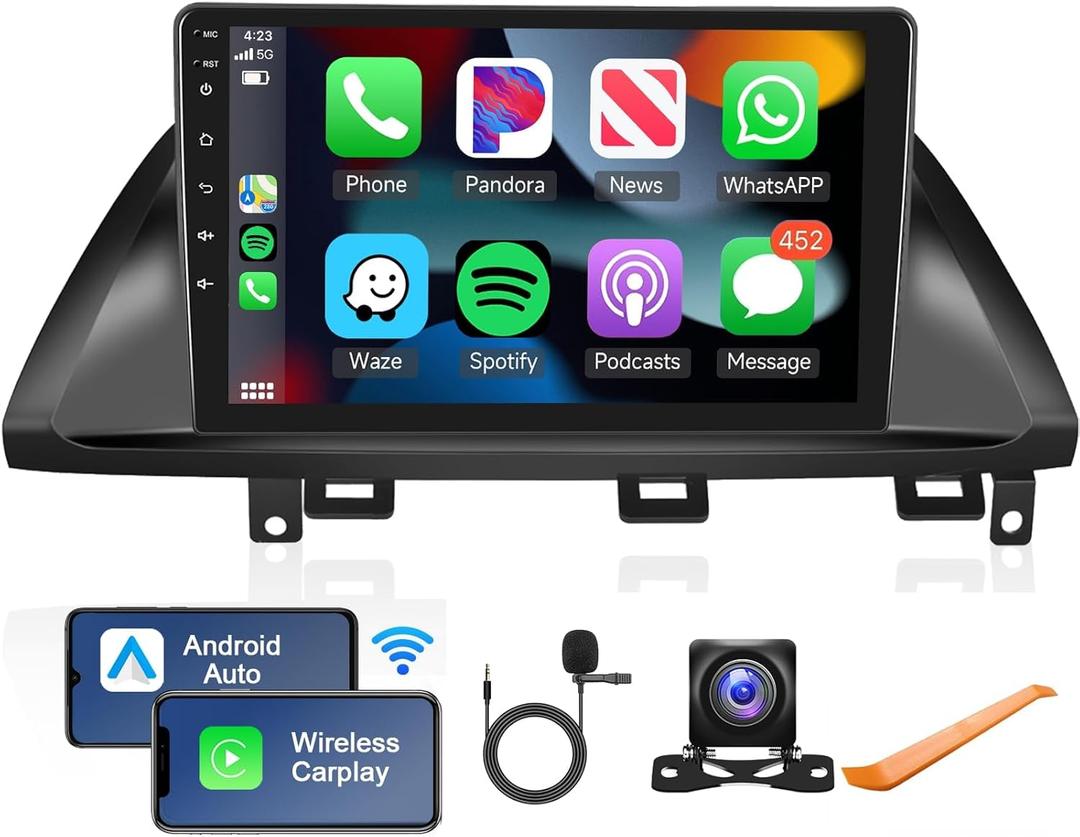 For Honda Odyssey 2005 2006 2007 2008 2009 2010 Android Car Stereo with Wireless Carplay Android Auto, 10.1" Touchscreen Car Radio WiFi GPS Navi Bluetooth HiFi USB FM/RDS SWC Backup Camera 2G+64G