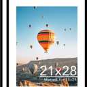 JCJMY 21x28 Picture Frame with 18x24 Mat Set of 2, Display Photo 18x24 with Mat or 21 x 28 Without Mat, Wall Hanging Large 21 by 28 Poster Frame with Plexiglass, 2 Pack, Black
