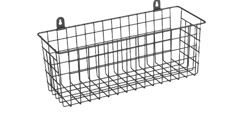 MaraFansie [Extra Large] Wire Basket 1-Pack Hanging Wall Organizer Cabinet Storage Basket Wall Mounted Shelve Rustic Farmhouse Decor for Home Kitchen Bathroom, BLACK