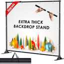 AKTOP 4x7-8x10 FT Extra Thick Backdrop Banner Stand, Heavy Duty Adjustable Step and Repeat Stand for Parties & Photography, Portable Trade Show Photo Booth Background with Carrying Bag, 10'x8'