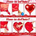 18 Inch Red Heart Balloons, 50 Pcs Valentine's Day Foil Heart Shaped Balloons Decoration for Romantic Valentines Wedding Bridal Shower Anniversary Engagement Valentine's Day Party Supplies