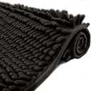 Eanpet Chenille Bath Mat Non-Slip Microfiber Floor Mat Baby Bath Mat for Kids Ultra Soft Washable Bathroom Dry Fast Water Absorbent Shower Mat Area Rugs (20 x 29, Black)