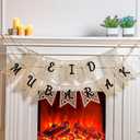 Menkxi 2 Pcs Eid Mubarak Banner Decorations Wooden Ramadan Eid Decoration for Home Rustic Ramadan Mubarak Garland Hanging Supplies for Mantel Fireplace Muslim Home Indoor Outdoor Party(Natural, Black)
