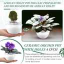 4 Set 4 Inch African Violet Pots Self Watering White Ceramic Planter Highly Absorbent Inner Planter Pot for Indoor Plants Plant Lovers Ideal Plant Pot Thriving Plant Flower Maintenance