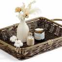 LemonRoad Wicker Casserole Basket 3-Quart Woven Basket Carrier Decorative Container Serving Trays for Aluminum Foil Pan Bakeware Casserole Dish Baking Tins - Heat-Resistant Handle for Safe Transport