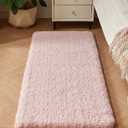 ILANGO Pink Bathroom Rugs 48" x24" Non Slip & Super Absorbent Extra Thick Soft, Washable Bath Mat for Floor, Microfiber Plush Shaggy Bath Rug with Rubber for Bathtub Shower Room Sink