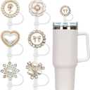 Straw Cover for Stanley 40ozoz 30oz Tumbler,Bling Pearl Straw Toppers,Cute Cup Accessories for Stanley Yeti Tumbler Cup Decorations Women Birthday Gifts