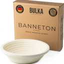 Bulka Large Round 9" 1kg Groove Banneton Bread Proofing Basket Pressed Wood Pulp, Sourdough Proofing Basket - Non-Stick Bread Proofing Bowl Sourdough Bread Baking Supplies, Made in Germany.