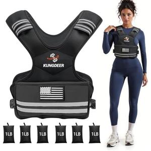 Kungdeer Strength Training Weighted Vest - 4-10LB with Removable Weights, Adjustable Body Weight Vest for Men & Women, Workout & Weight Training Vest with Reflective Stripe