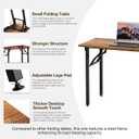 TEMI Small Computer Desk Folding Table - 35.8" Foldable Office Desk, No Assembly, Perfect for Small Spaces in Bedroom, Dorm, or Apartment, Portable Mini Desk or Study Table with Compact Design, Brown
