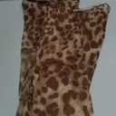 Milumia Women's Leopard Print Strapless Bodycon Maxi Dress Mesh Long Tube Top Dress, (XS, Brown)