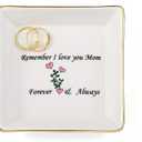 JoycuFF Trinket Dishes for Jewelry Mom Mother Birthday Christmas Mothers Day Gift Jewelry Tray for Rings Necklaces Bracelets Earrings Remember I Love You Mom Jewelry Dishes