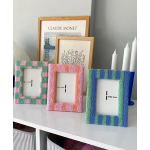 Textured Punch Needle Picture Frames, 4'x6' photos, Pack of 2