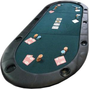 Foldable Poker Table Top - Water-Resistant Folding Mat with Cupholders and Padded Edges - Seats up to 10 People by Trademark Poker (Green)
