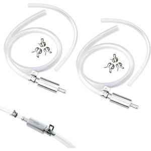 Brake Bleeder Hose, One Way Check Valve Brake Bleeding Tool Kit, Motorcycle Brake Bleeder Kit, Hydraulic System Bleeding for Car Motorcycle Clutch, Soft Tube with Metal Clips (2 PCS)