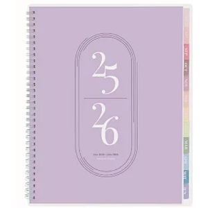 Rileys Academic Planner 2025-2026, Daily, Weekly & Monthly Planner, July 2025 - June 2026, Student Notes Pages, Twin-Wire Binding, Weekly Agenda for School & Work (8 x 6-Inches,Lilac)