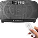 MERACH Vibration Plate Exercise Machine, Curved Vibration Plate for Lymphatic Drainage Weight Loss, Vibrating Plate with Real-Time Calorie Tracking on LED Display, Workout Equipment for Home Women Men (Black)