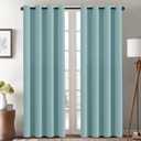 H.VERSAILTEX Blackout Curtain for Living Room Thermal Insulated Window Treatment Curtain Extra Long 96 inch Length Energy Saving Solid Grommet Top Blackout Drape, One Panel, Mineral Blue, 52"W x 96"L