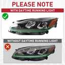 Duolctarms W/DRL Headlight Halogen Headlight Headlamp Assembly Compatible for 2020-2022 Ford Escape SE/SEL/SE SPORT W/Bulb Left Driver Side